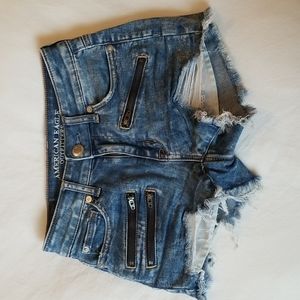 AMERICAN EAGLE High-Rise Super Stretch Jean Shorts US(0)